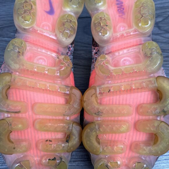 Nike Air VaporMax Flyknit 2 Sneakers Gray/Ultramarine/Hot Pink 942843-104 Sz 8.5 - Picture 10 of 11